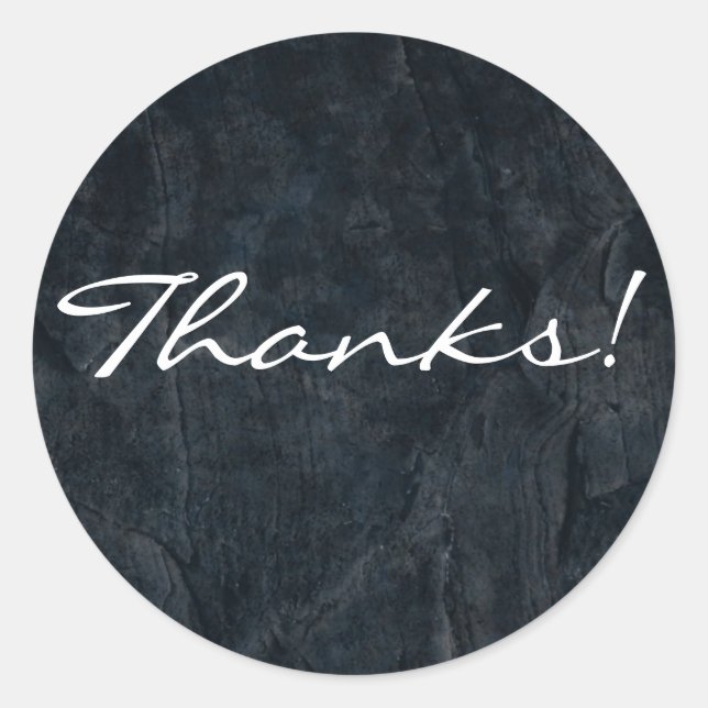 Sticker Rond Pierre noire Abstraite Grunge Texture Merci (Devant)