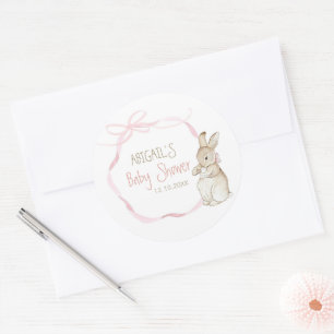 Sticker Rond Pierre rose le lapin Beatrix Potter Baby shower
