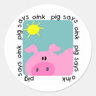 Sticker Rond Pig dit T-shirts et cadeaux roses