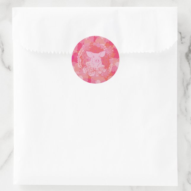 Sticker Rond PiG Fleur de vie (Sac)