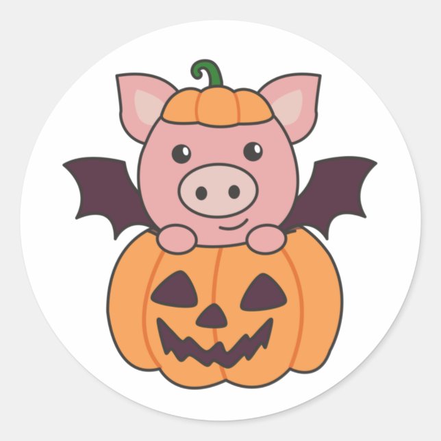 Sticker Rond Pig Halloween (Devant)