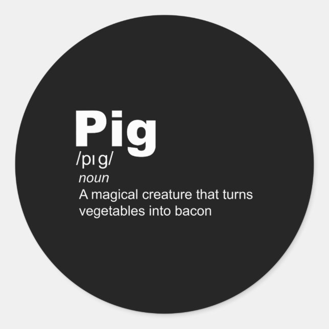 Sticker Rond Pig Magical Creator - Bycon Lover Bbq Pork Grilli (Devant)