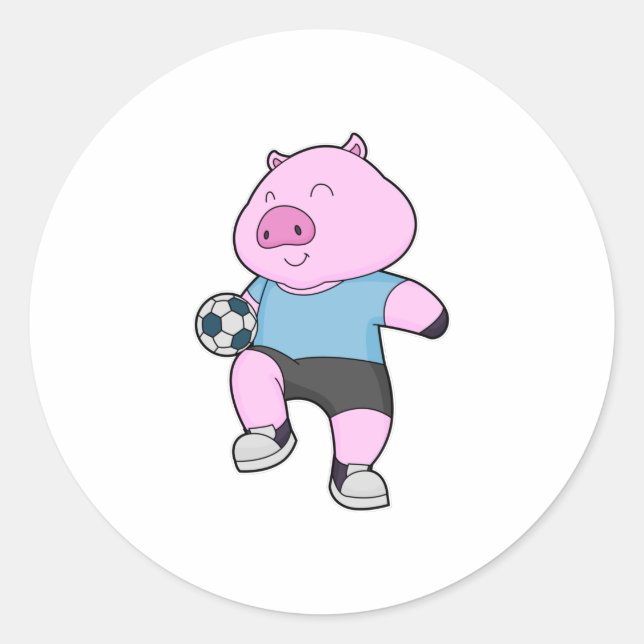 Sticker Rond Pig Soccer joueur Soccer (Devant)