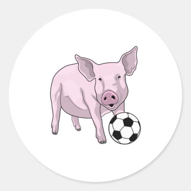 Sticker Rond Pig Soccer joueur Soccer (Devant)