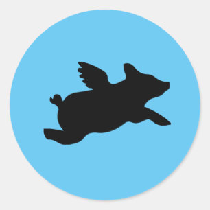 Sticker Rond Pig volant