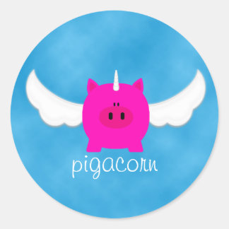 Sticker Rond Pigacorn volant