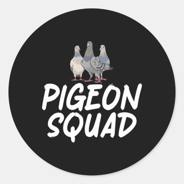 Sticker Rond Pigeon Squad Pigeon Breeder (Devant)