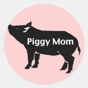 Sticker Rond Piggy Maman