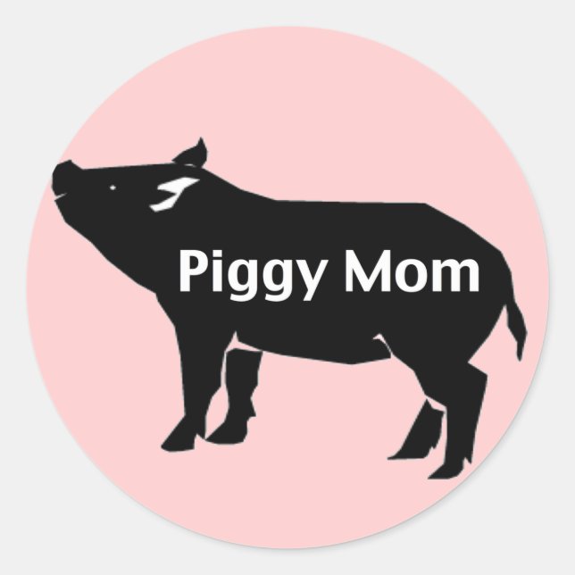 Sticker Rond Piggy Maman (Devant)