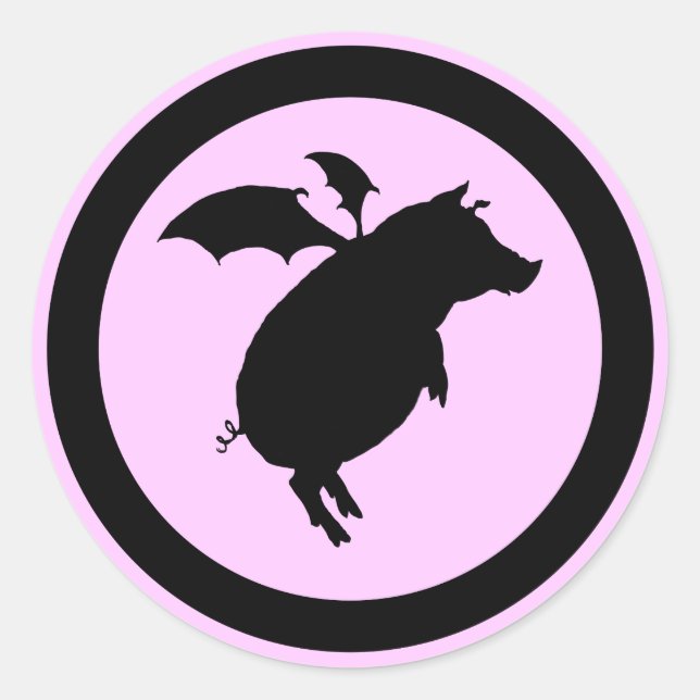 Sticker Rond Piggy volant (Devant)
