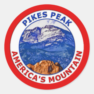 Sticker Rond Pikes culmine la montagne de l'Amérique