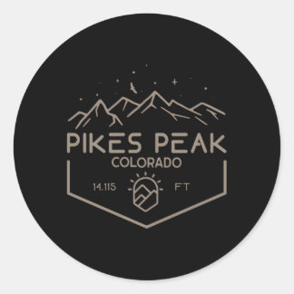 Sticker Rond Pikes Peak 4115 Pieds Colorado