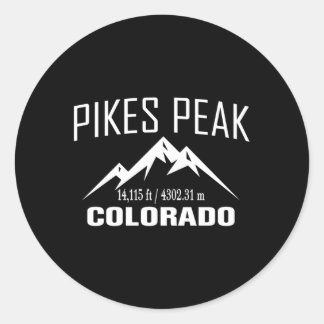 Sticker Rond Pikes Peak Colorado Escalade Summit Club extérieur