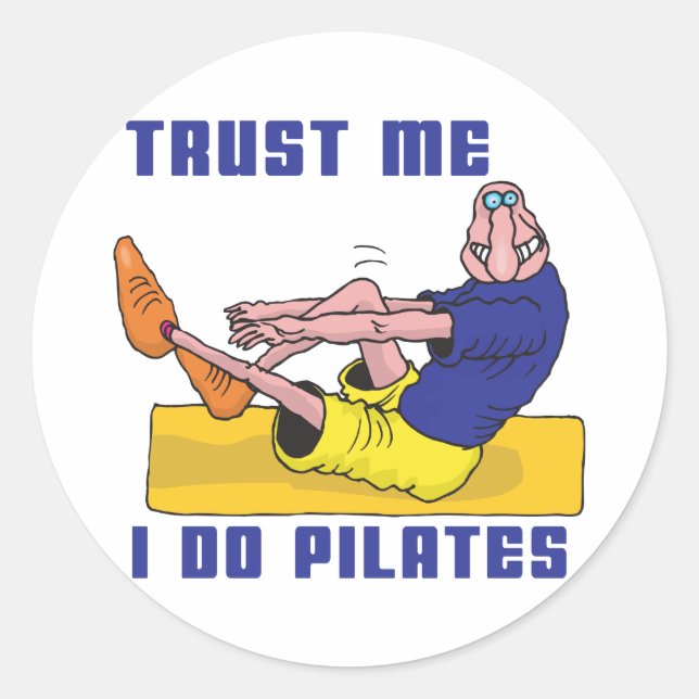 Sticker Rond Pilates amusants (Devant)