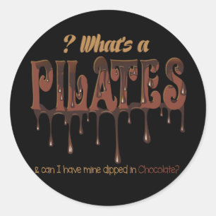 Sticker Rond Pilates amusants trempés dans du chocolat