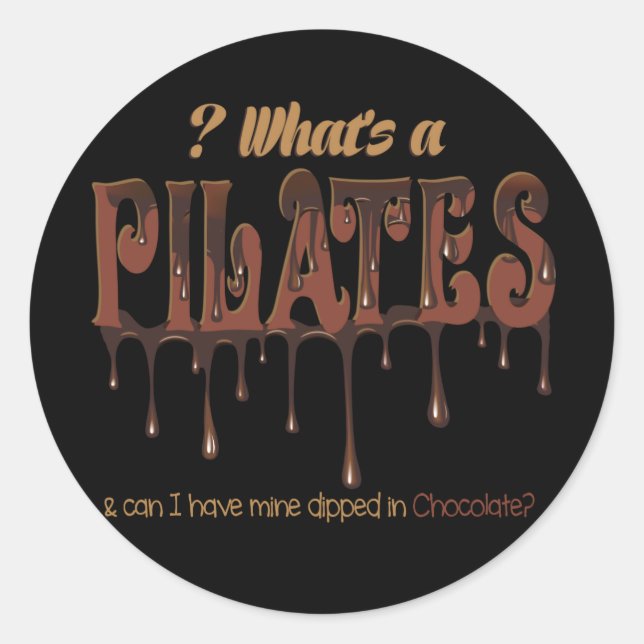 Sticker Rond Pilates amusants trempés dans du chocolat (Devant)