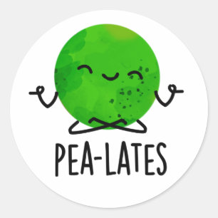 Sticker Rond Pilates de pois amusants Pun de pois