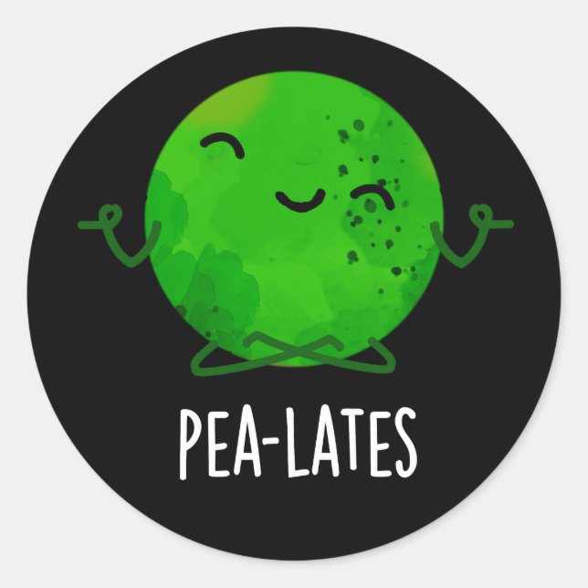 Sticker Rond Pilates de pois amusants Pun de pois Pun de pois f (Devant)