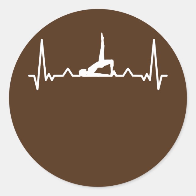 Sticker Rond Pilates Workout Heartbeat (Devant)