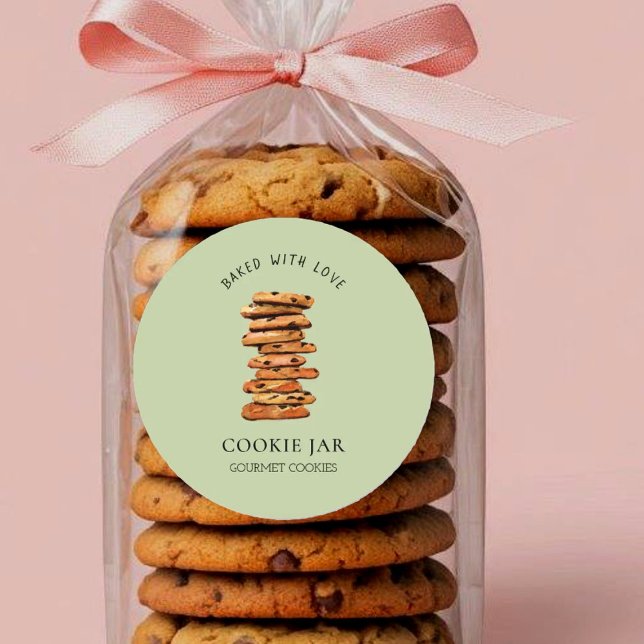 Sticker Rond Pile de biscuits aux pépites de chocolat Boulanger (Créateur téléchargé)