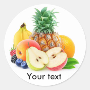 Sticker Rond Pile de fruits frais