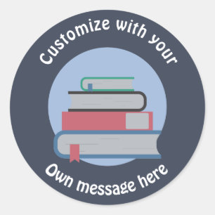 Sticker Rond Pile de livres