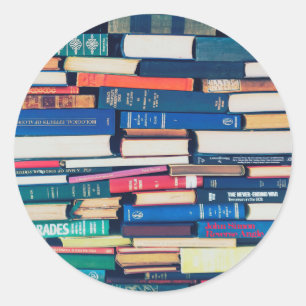 Sticker Rond Pile de livres