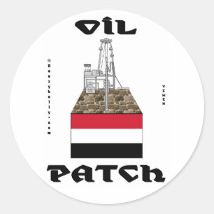 Sticker Rond Pile pétrole du Yémen, Sticker, Alif Oil Field, Pé