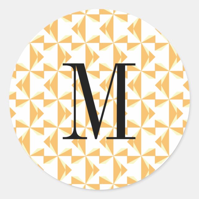 Sticker Rond Piles de Citrouille initiales personnalisées (Devant)