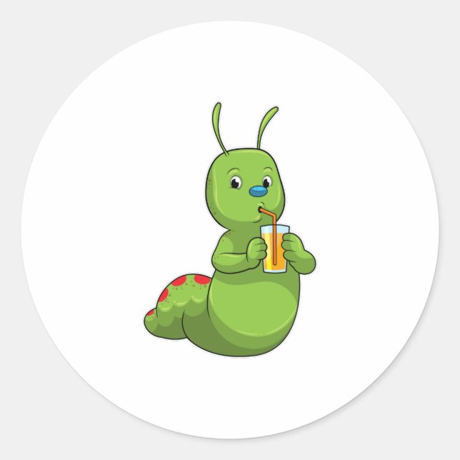 Sticker Rond Pilier avec verre de jus d'orange (Devant)