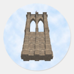 Sticker Rond Pilier du pont de Brooklyn : modèle 3D : autocolla