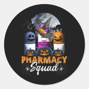 Sticker Rond Pills de sorcière Pharmacy Pharmacist Squad Hallow