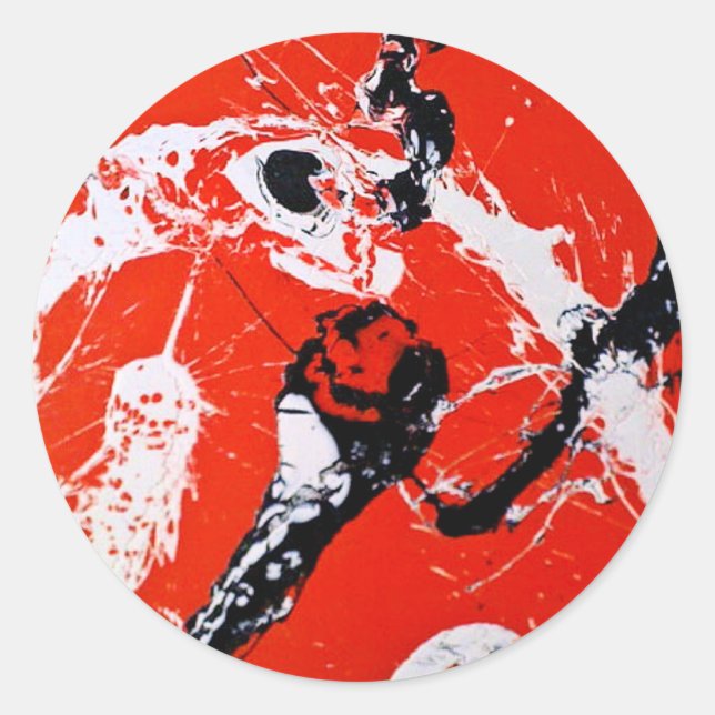 STICKER ROND PILOTE AVIATEUR ROUGE (Devant)