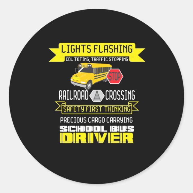 Sticker Rond Pilote de bus fier (Devant)