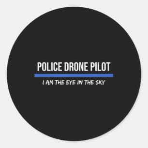Sticker Rond Pilote de drone de police