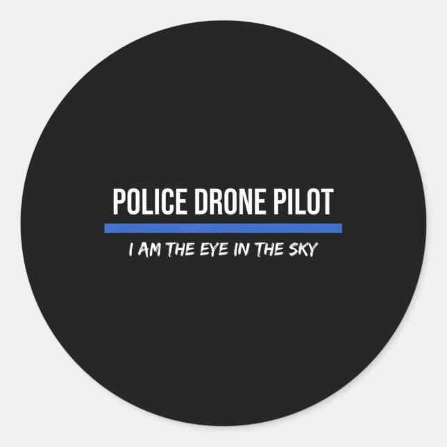 Sticker Rond Pilote de drone de police (Devant)