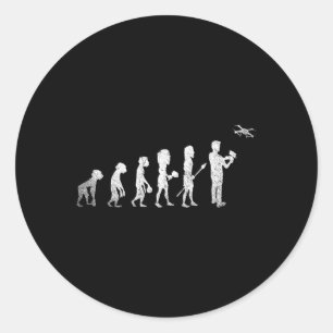 Sticker Rond Pilote de drone de vidéographe Quadcopter