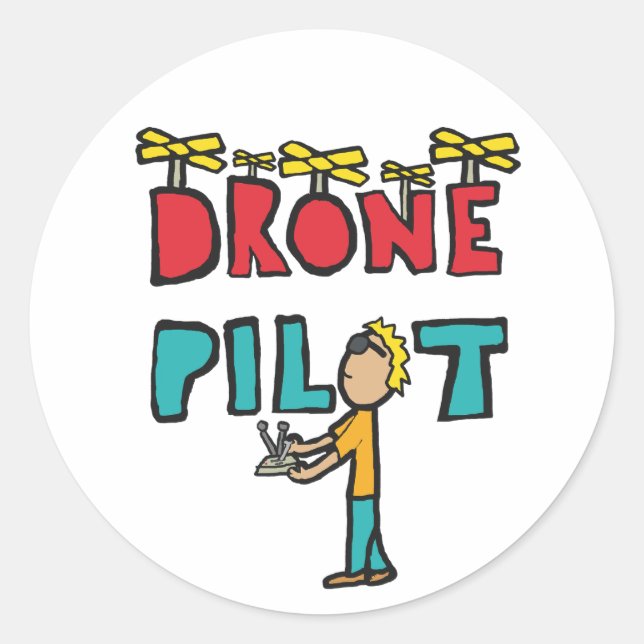 Sticker Rond Pilote de drone RC (Devant)