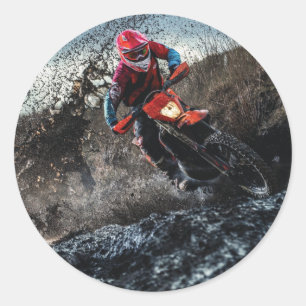 Sticker Rond Pilote de vélo droit jetez l'oreiller