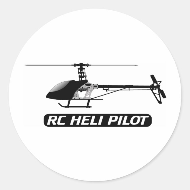 Sticker Rond Pilote d'hélicoptère RC (Devant)