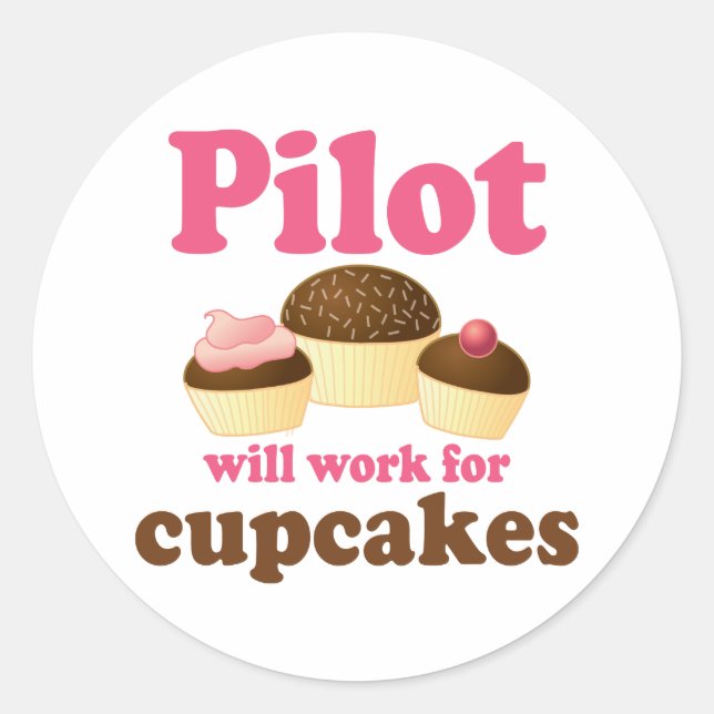 Sticker Rond Pilote d'occupation du gâteau au chocolat mignon (Devant)