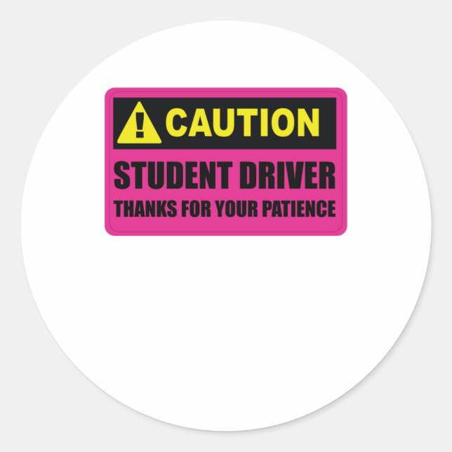 Sticker Rond Pilote Étudiant S'Il Vous Plaît Être Patient (Devant)