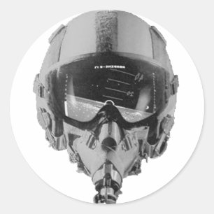 Sticker Rond Pilote fighter Helmet and Altimètre