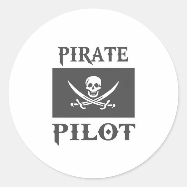 Sticker Rond Pilote pirate (Devant)
