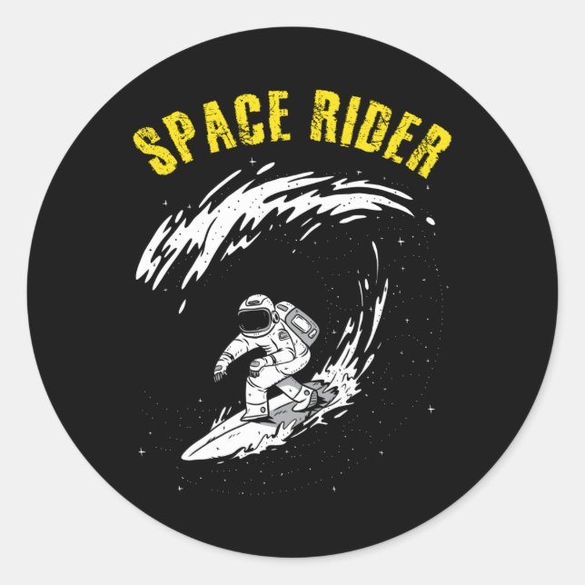 Sticker Rond Pilote spatial astronaute de surf (Devant)