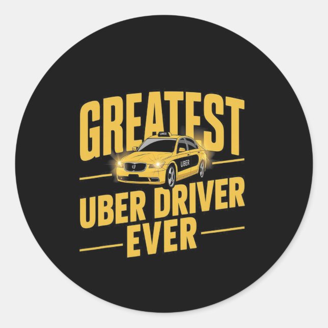 Sticker Rond Pilote Uber Jamais Uber Conducteur Funny 1 (Devant)