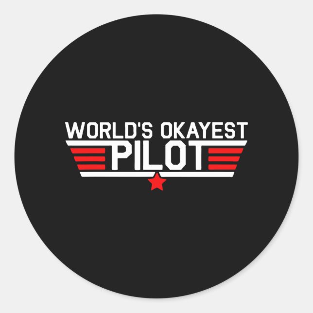 Sticker Rond pilote Worlds okayest (Devant)