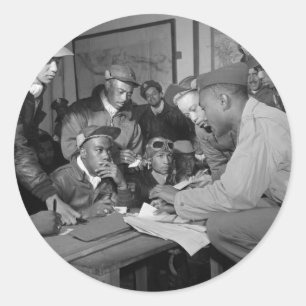 Sticker Rond Pilotes de groupe de combattant d'aviateurs de