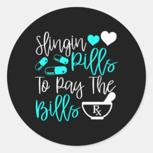 Sticker Rond Pilules de frondes pour payer les factures Pharmac