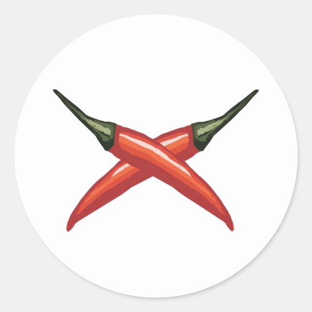 Sticker Rond Piments chauds cool (Devant)